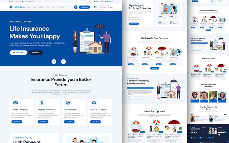 Life Insurance Website Template