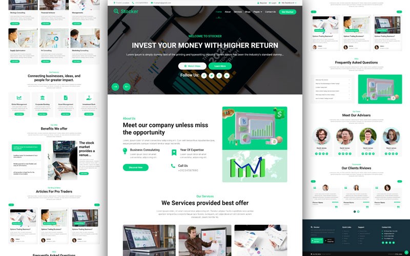 Stock Market Website Template