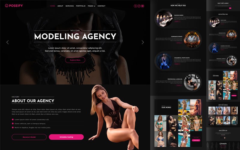 Modeling Agency Website Template